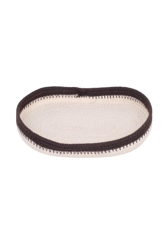 DENOVA Trinket Tray Set of 2 - Cotton Organizer Tray for Jewelry, Keys & Small Essentials, Beige & Black - Image 3